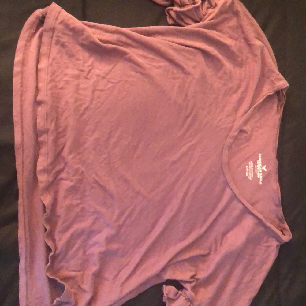 dark red flowy shirt